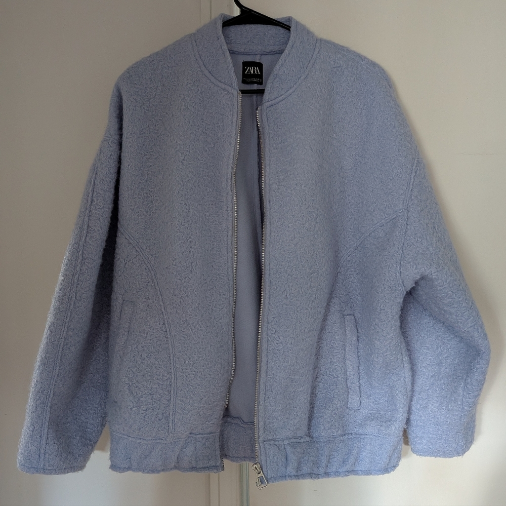 Zara Soft Blue Fleece Jacket